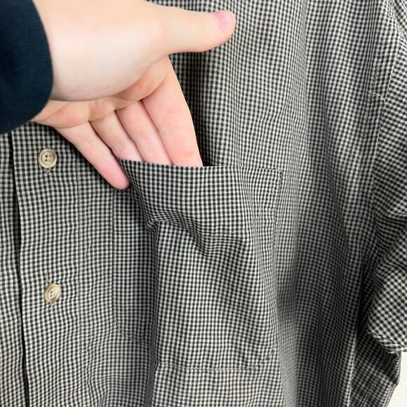 Van Heusen Short Sleeve Front Button Shirt Gingham Plaid Men’s Size L - Picture 5 of 7